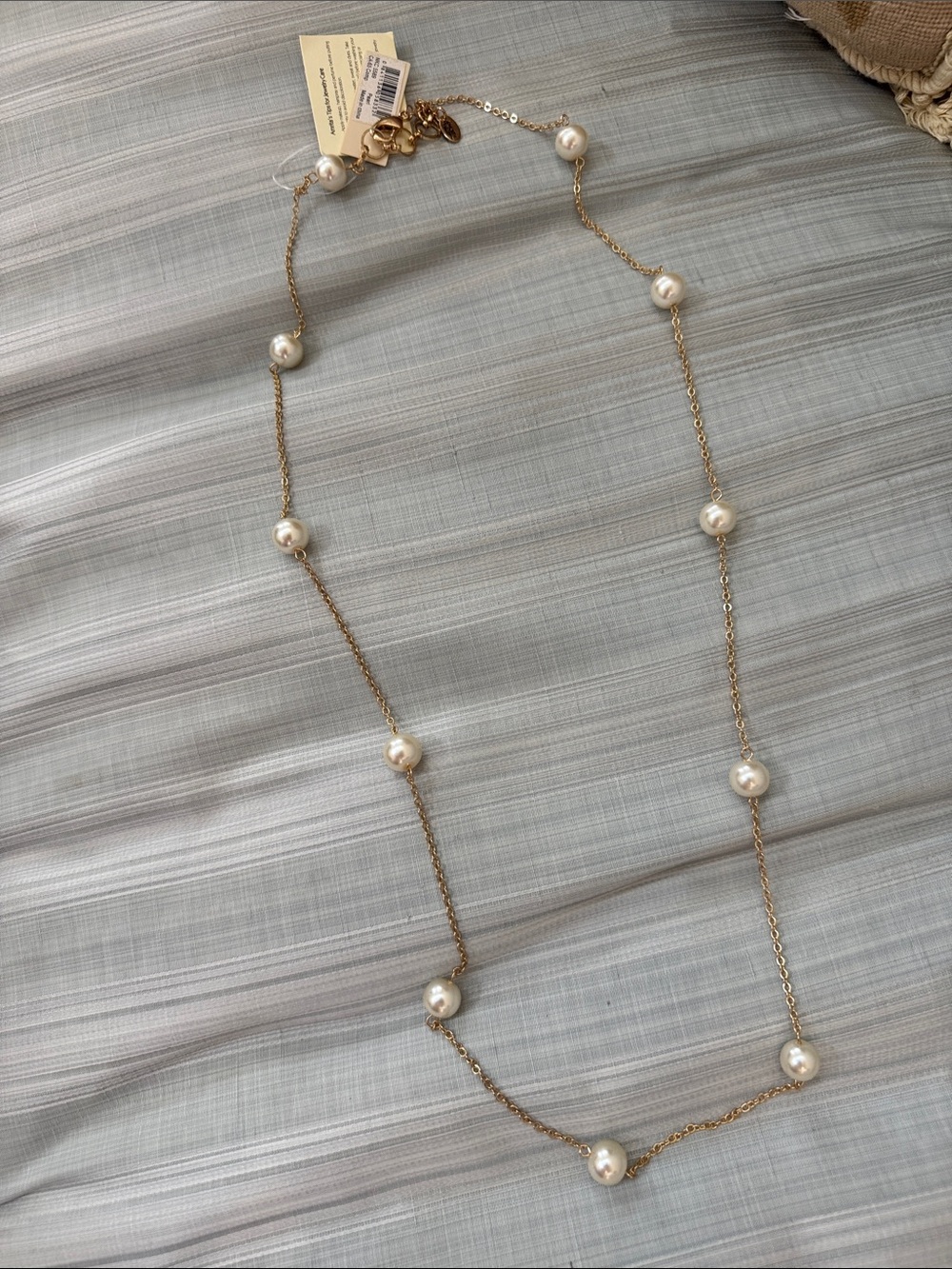 Amrita Singh Gold Pearl Station Necklace - White Pearls